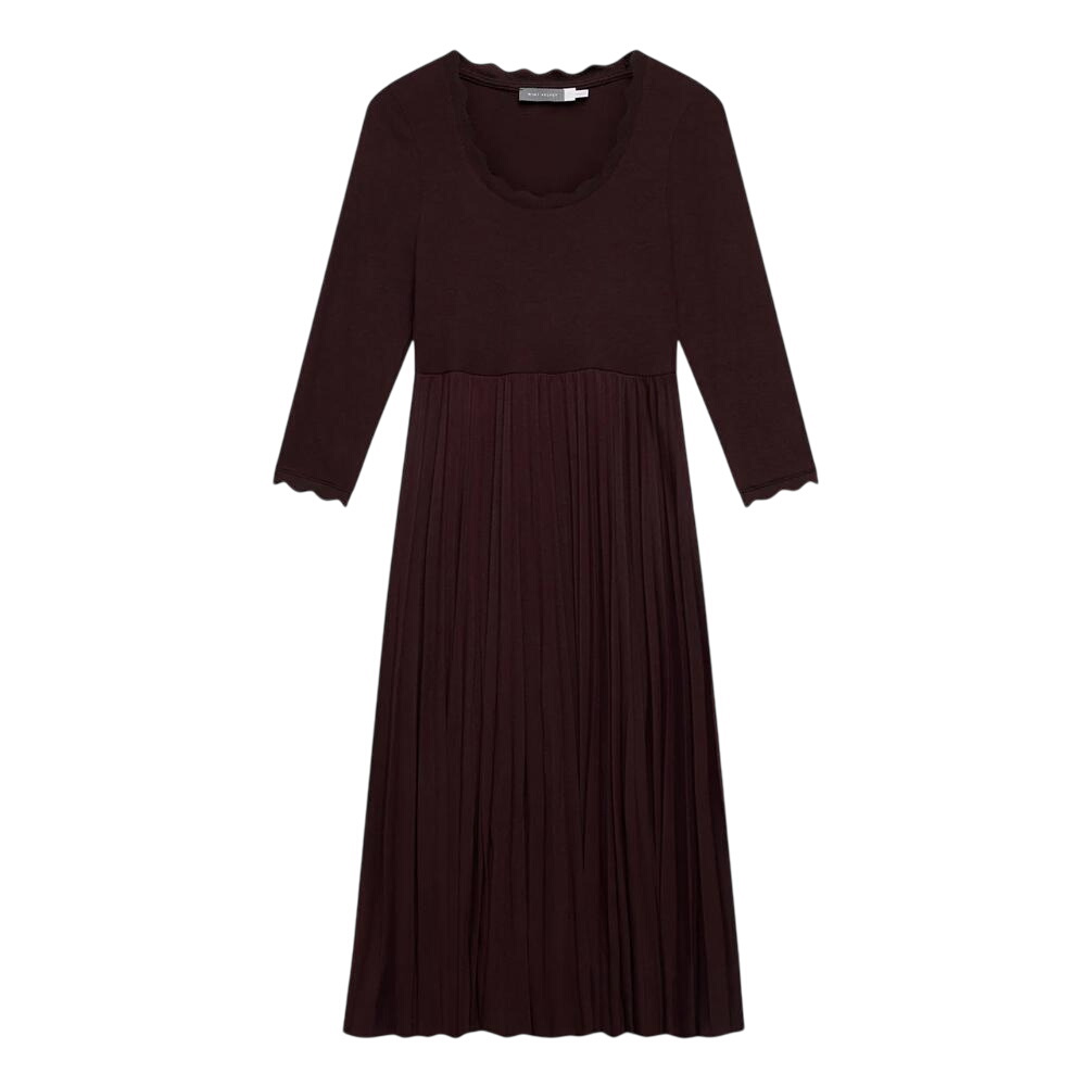 Mint Velvet Burgundy Scallop Trim Midi Dress
